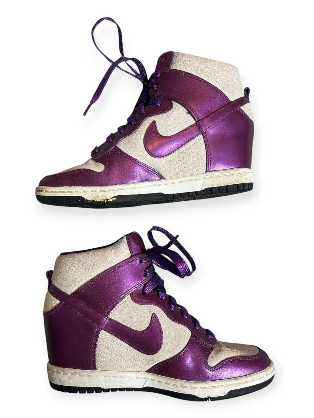 Nike Dunk Sky High Wedge Sneaker - Size 7.5, Metallic Purple
